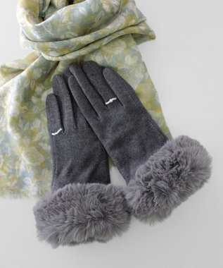 ORuKuBET 【オンワード・クローゼット限定】パールリング風エコファージャージグローブ (WOMEN)【スクワラン加工 / 抗菌機能・タッチパネル対応】