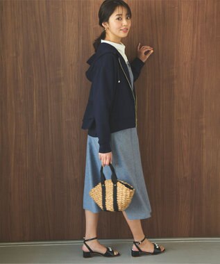 Feroux 【大好評につき新色登場！】バックフリルダンボール パーカー ネイビー系