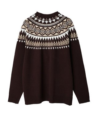 CRAFT STANDARD BOUTIQUE 【男女兼用】求心柄クルーネックニット Brown