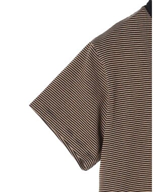 AMERICAN HOLIC 刺繍ロゴボーダープルオーバー Mocha