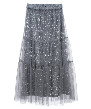 earth music&ecology マルチウェイスパンコールスカート Silver