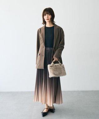YECCA VECCA 袖口シアーリブニット Light Beige
