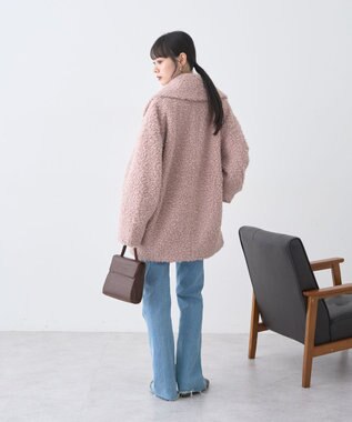 earth music&ecology ループファーコート Pink Beige