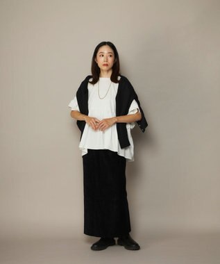 OP／FILA 【Ocean Pacific】らくティブ｜ティアード袖フレアカットソー ホワイト