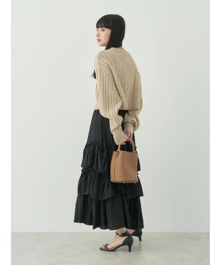 earth music&ecology ランダムティアードボリュームスカート Black