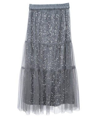 earth music&ecology マルチウェイスパンコールスカート Silver