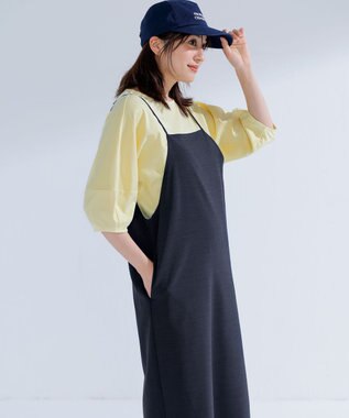 ANY SIS S 【撥水・汗ジミ防止・UVケア・洗える】スーピマスムース クロップド Tシャツ イエロー