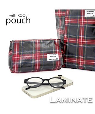 ROOTOTE 3609【ラミネート加工】WR.ポーチ.ラミネート-T 02：チェック・レッド