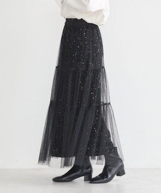 earth music&ecology マルチウェイスパンコールスカート Black