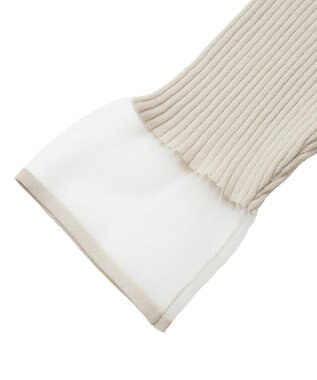 YECCA VECCA 袖口シアーリブニット Light Beige