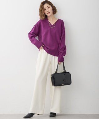 23区 【見上愛さんコラボカラー/VERY掲載】カシミヤブレンド Vネック ニット [見上愛さんコラボカラー]パープル系