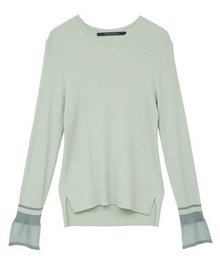 YECCA VECCA 袖口シアーリブニット Light Beige