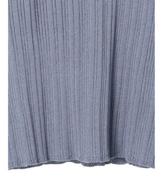 earth music&ecology 配色フリルニットプルオーバー Ice Blue