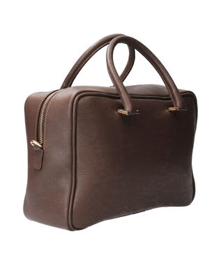 INTER-CHAUSSURES 【CHRISTIAN VILLA】ベーシックレザーハンドバッグ ダークブラウン