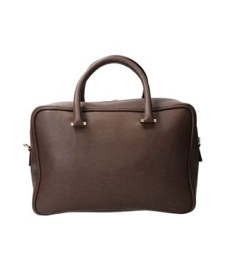 INTER-CHAUSSURES 【CHRISTIAN VILLA】ベーシックレザーハンドバッグ ダークブラウン