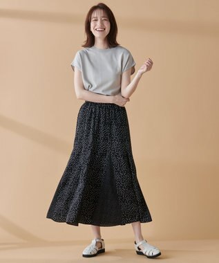 ANY 【洗濯機可能/ウエストゴム】プリントマーメイドスカート ドット