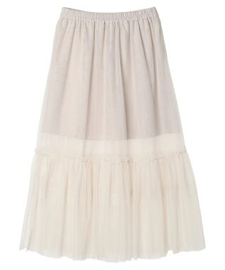 earth music&ecology ティアードチュールスカート Ivory
