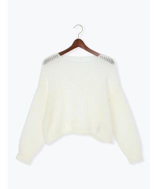 Te chichi 【泉 里香さん着用・Oggi.jp10/23掲載】キャットヤーンメッシュニット オフホワイト