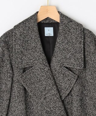 組曲 L ループツイードチェスター コート ブラック系7