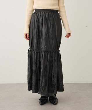 CRAFT STANDARD BOUTIQUE レザーライクギャザースカート Black