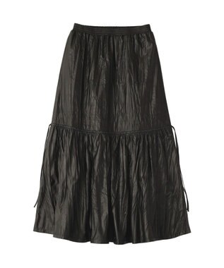 CRAFT STANDARD BOUTIQUE レザーライクギャザースカート Black