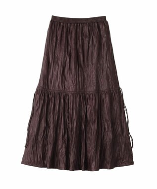 CRAFT STANDARD BOUTIQUE レザーライクギャザースカート Black