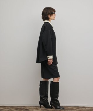 GRACE CONTINENTAL レザーカットシャツ ブラック