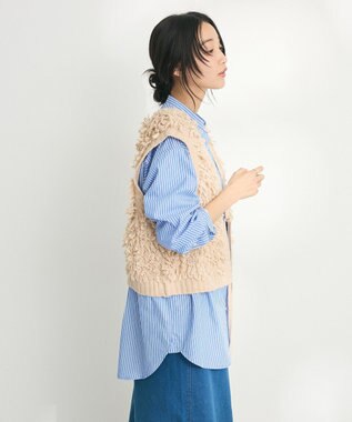 CRAFT STANDARD BOUTIQUE フリンジニットベスト Beige