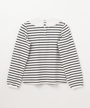 ANY KIDS 【チェリーベリーシリーズ】刺繍 ブラウス ホワイト×ブラックボーダー