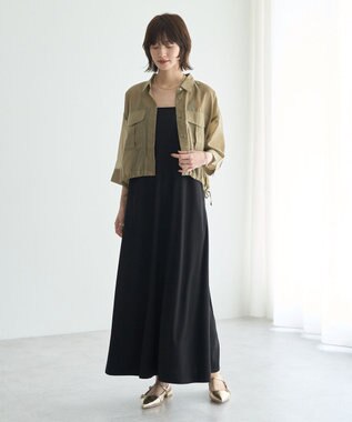 YECCA VECCA 【2点SET】シアーシャツ×Aラインキャミワンピース Beige