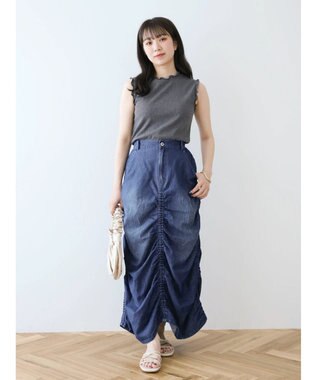 Green Parks ・Ｐｅｔｉｔ　Ｆｌｅｕｒ　メローｓｔリブタンクトップ Charcoal Gray