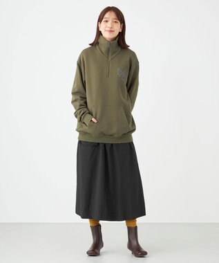 SHARE PARK LADIES 【UNISEX】MVS裏毛ハーフジップスウェット（S・Mサイズ） カーキ