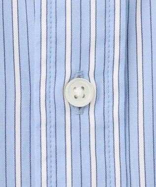 J.PRESS MEN 【WEB限定】ポプリンストライプ バックブルバンドカラーシャツ サックスブルー系1