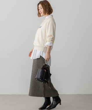 23区 S 【洗える】インターシャ ロゴ ニット アイボリー系