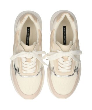 Bridget Birkin 【PARADIS COULEUR】異素材コンビレースアップスニーカー ホワイトコンビ