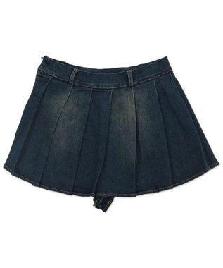 WEGO プリーツブラストミニスカパン デニム中濃色