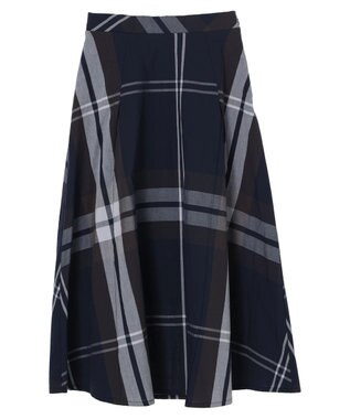earth music&ecology ＢＩＧチェックフレアスカート Navy