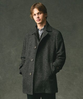 JOSEPH ABBOUD 【尾州産カシミヤブレンド素材/軽量】カシミヤブレンドアルパカヘリンボーン ステンカラーコート グレー系7