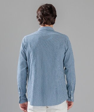 JOSEPH HOMME トライジャガード ストライプ ストレッチ    レギュラーカラーシャツ ダルブルー系1