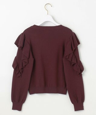 ANY SIS 【洗える】フリルスリーブ ニット ブラウン