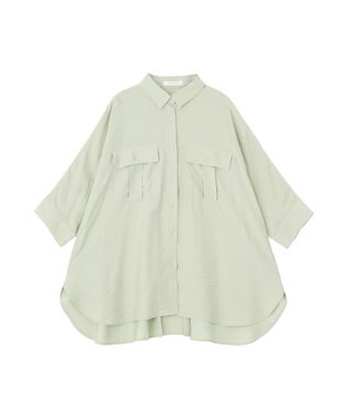 AMERICAN HOLIC 【予約】【WEB限定】接触冷感Wポケットシャツチュニック Khaki