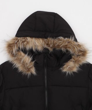 WEGO 【25年秋冬新作/SMサイズ展開】2WAYファーフードショートパファーブルゾン ブラック