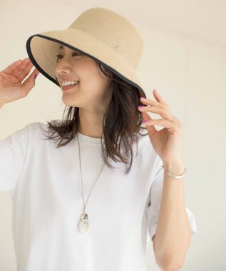 J.PRESS LADIES 【WEB限定・洗える・UV・畳める】BRAID ハット ベージュ系