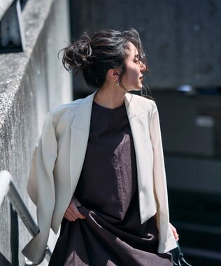 uncrave クールタッチツイル ショートジャケット グレージュ