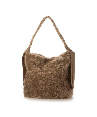 UNBILLION カシュカシュ cachecache / 下がりグログランボアトートバッグ ブラウン