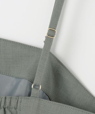 ANY SIS L 【2SET】ビスチェワンピース×シアーラッセルプルオーバーセット カーキ系