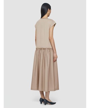 JOSEPH 【洗える】ポプリンジャージー　キャップスリーブドレス Escargot