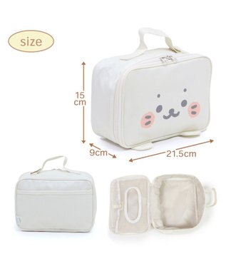 Mother garden しろたん 顔ぼん柄 ポーチ おむつポーチ トラベルポーチ グレー