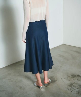 GRACE CONTINENTAL サテンマーメイドスカート ネイビー