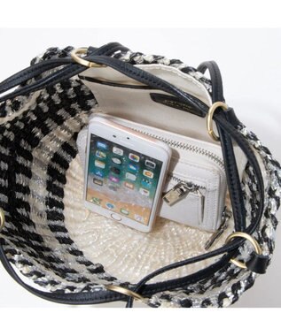 UNBILLION perche プラスティックサイザル×姫路レザードロストショルダー ブラック